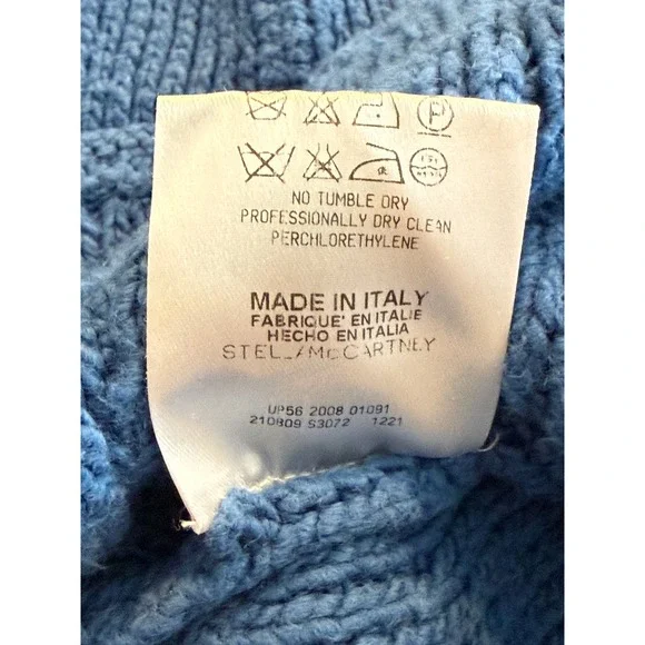 Vintage 1990s Stella McCartney Cerulean Blue Peplum Cardigan Short Sleeve Sz 40